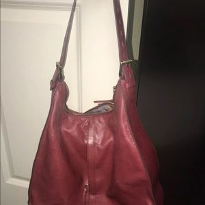 Hobo int'l Logan Berryleather marley shoulder bag W/ outside pockets Compartment